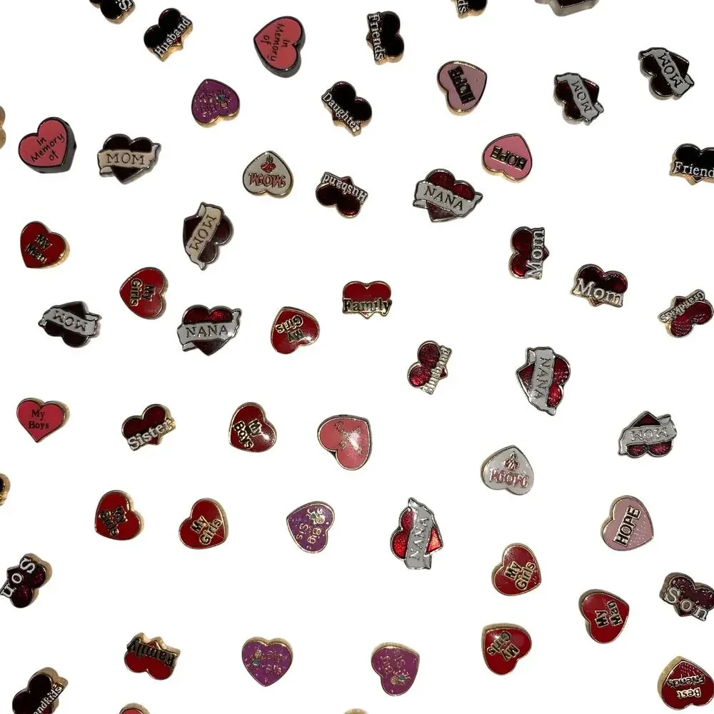 Lot 120+ Locket Charms Heart-Shaped Love Family Mom Dad Son Daughter Nana
